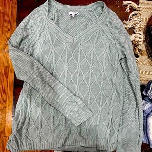 Sonoma ocean blue minty cable sweater